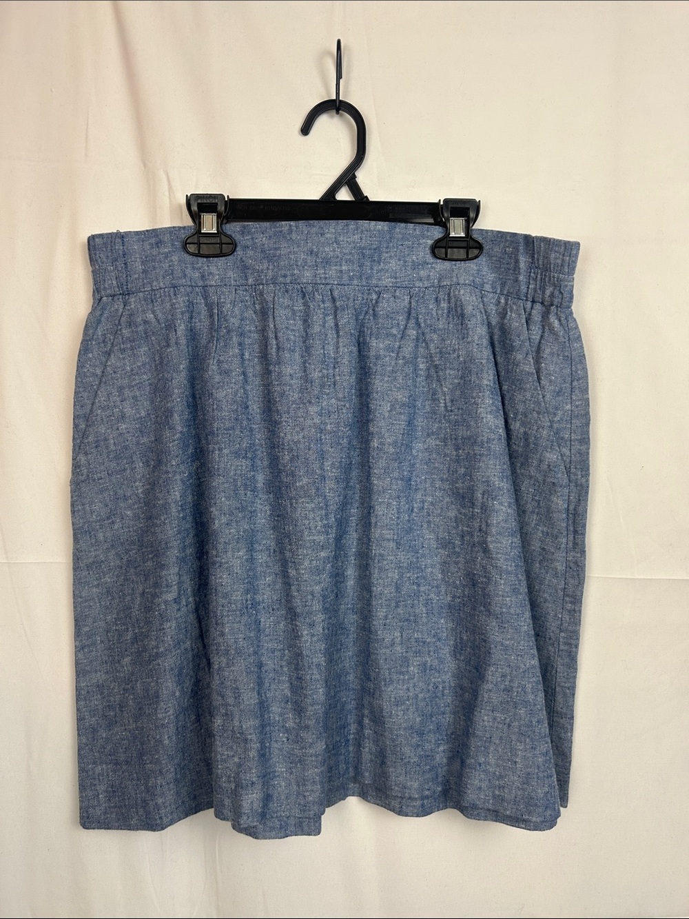 LOFT Blue A-Line Chambray Skirt